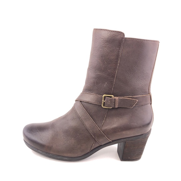 Abeo Pacifica Neutral Dark Brown Leather Mid-Calf Boots 9 N - Picture 1 of 14